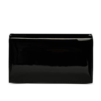 VARIO Hakiki Rugan Deri Taş Detaylı Zincir Askılı Çanta 366 SIYAH RUGAN (Black Patent Leather)