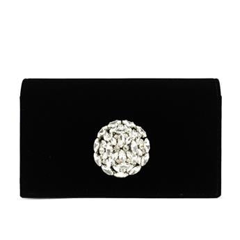 VARIOCNT033VARIO Kadife Zincir Askılı Taş Detaylı Abiye Çanta Z641 SİYAH KADİFE (Black Velvet)