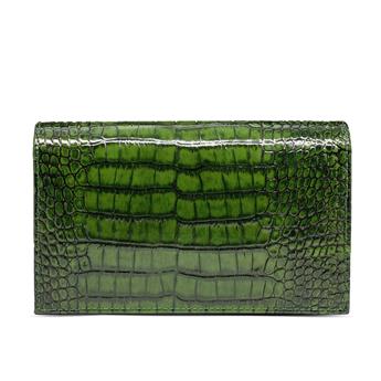 VARIO Hakiki Deri Kroko Baskı Abiye Çanta Z189 YEŞİL BASKI KROKO (Green Leather Print Crocodile)