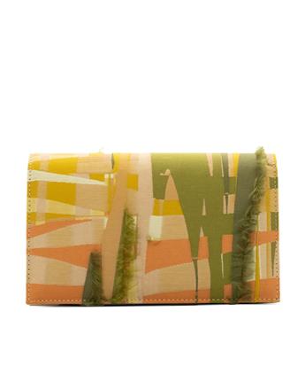 VARIO Desenli Canvas Zincir Askılı Clutch Çanta 6435 MULTICOLOR