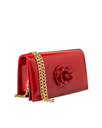 VARIO Rugan Hakiki Deri Abiye Çanta 430 KIRMIZI RUGAN (Red Patent Leather)