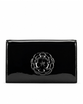 VARIOCNT037VARIO Rugan Hakiki Deri Abiye Çanta 366 SIYAH RUGAN (Black Patent Leather)