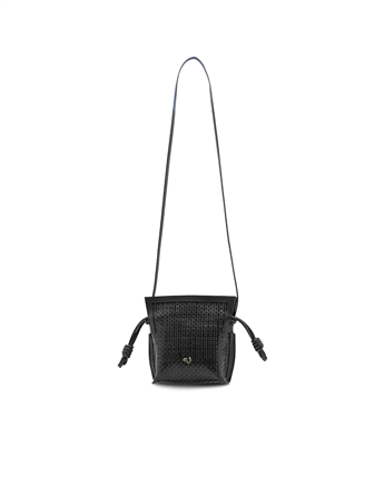 VARIO Hakiki Deri Örgü Kadın Çanta Z139 Siyah Örgü (Black Knitting)