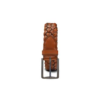 VARIO Hakiki Deri El Örgü Erkek Kemer Z606 TABA ÖRGÜ (Tan Knit)