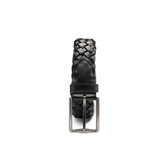 VARIO Hakiki Deri El Örgü Erkek Kemer Z139 Siyah Örgü (Black Knitting)