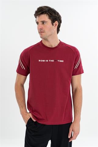 Maraton Comfort Erkek Bisiklet Yaka  Reglan Kol Bordo T-shirt 23881