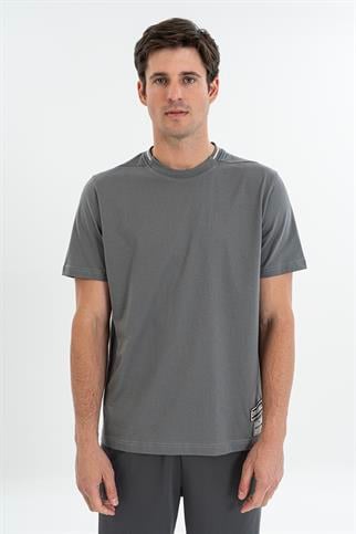 Maraton Comfort Erkek Bisiklet Yaka  Takma Kol Antrasit T-shirt 23878