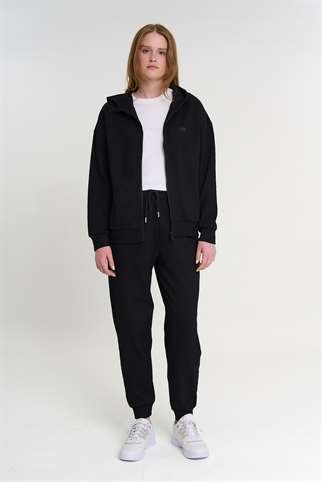 Maraton Comfort Kadın Kapüşonlu  Siyah Eşofman Üstü