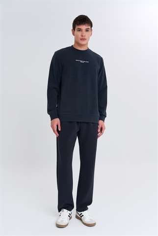 Maraton  Erkek Bisiklet Yaka  Siyah Sweatshirt