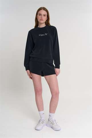Maraton  Kadın Bisiklet Yaka  Siyah Sweatshirt