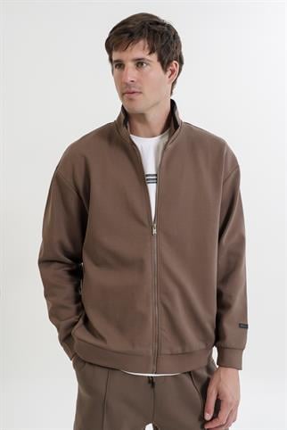 Maraton RELAX FİT Erkek Dik Yaka  Reglan Kol Kakao Eşofman Üstü 23498