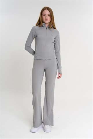 Maraton SlimFit Kadın Kapüşonlu  Gri- Eşofman Üstü