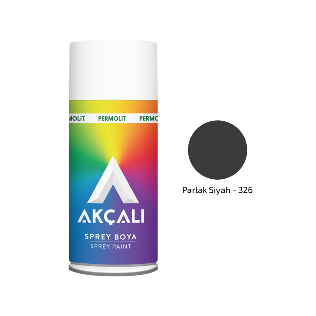 Akçalı Sprey Boya Düz Renk 326 Siyah