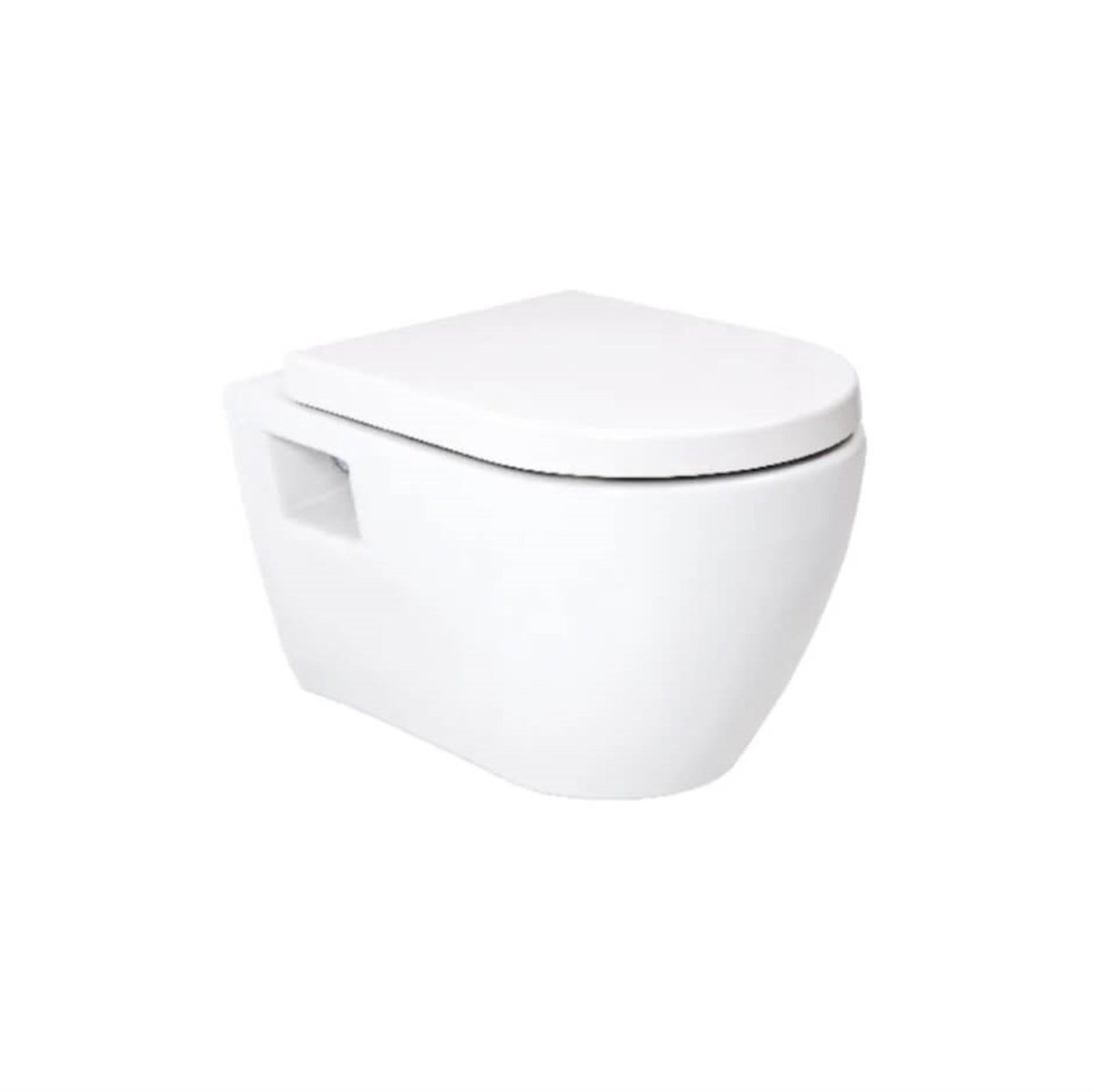 Alvit Genova Kanalsız Beyaz Asma Klozet ve Klozet Kapağı
