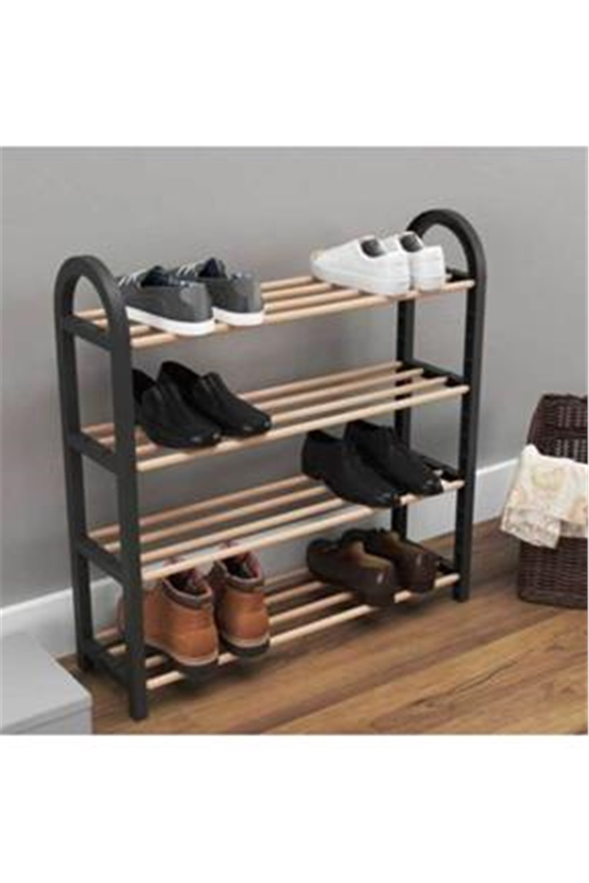 Ayakkabılık 4 Katlı Ahşap 18x62x64 cm
