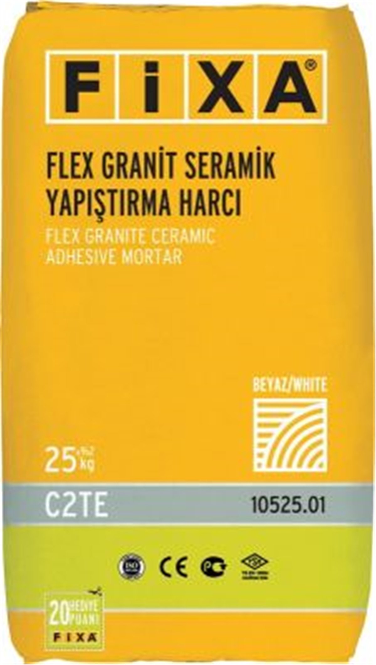 Fixa Seramik Yapıştırıcı Flex Beyaz 25Kg