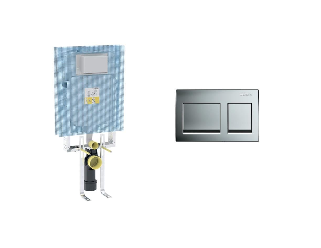 Geberit Alpha Gömme Rezervuar 110174 + Parlak Buton 11545461