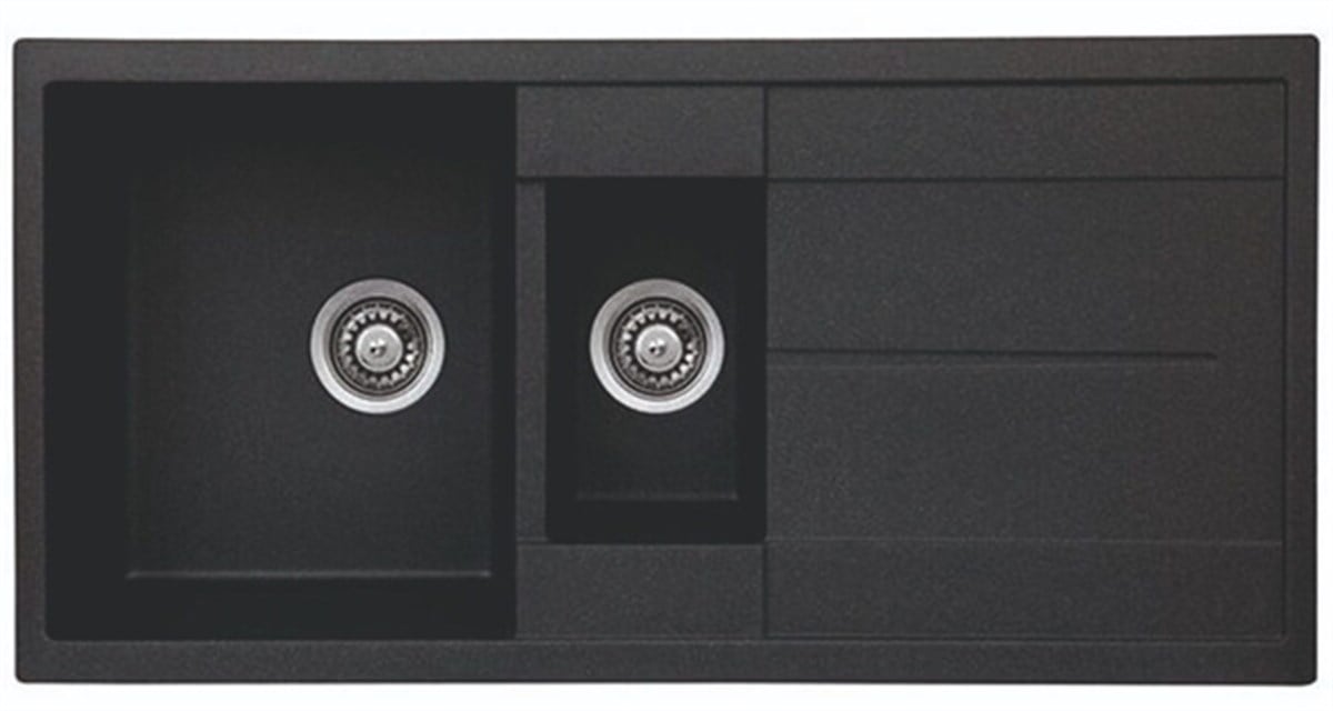 Gl General Granit Siyah Mutfak Eviyesi 1.5 Gözlü 100AD