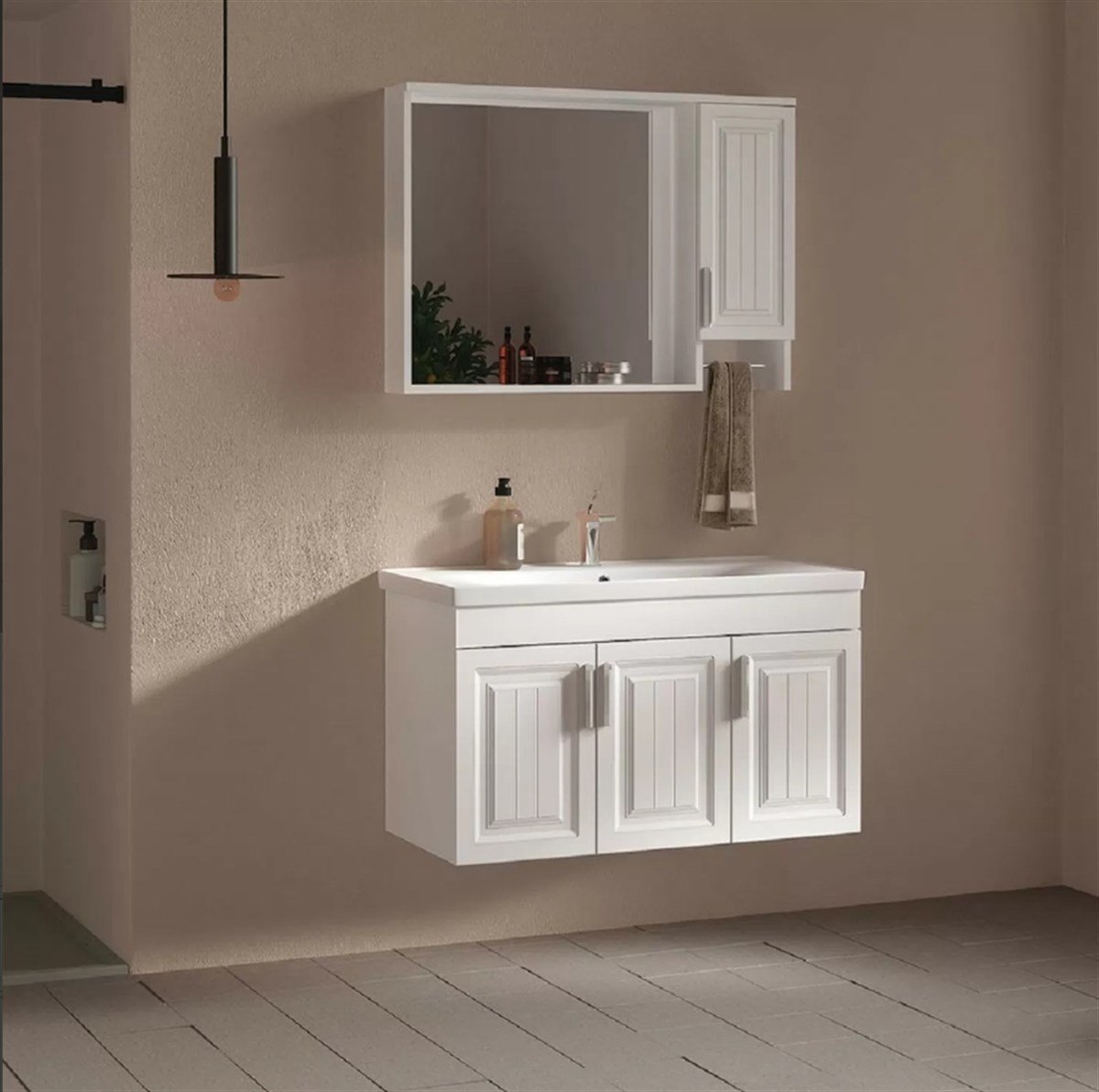 Gold Banyo Aria 100 Cm Beyaz Banyo Dolabı