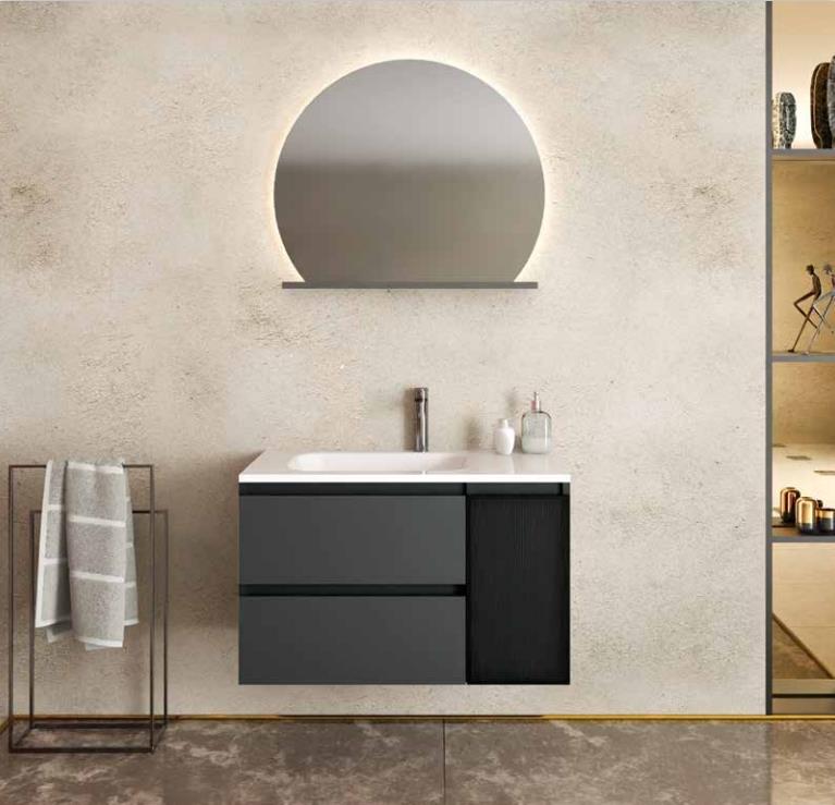 Gold Banyo Bucci 80 Cm Antrasit Banyo Dolabı