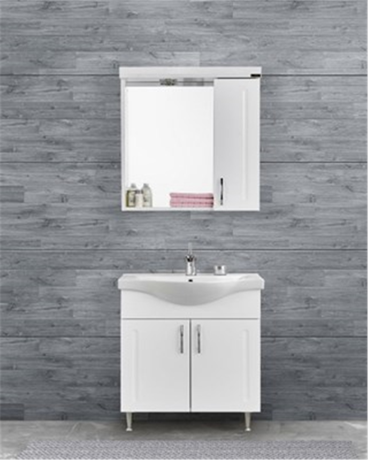 Gold Banyo Plus Beyaz Banyo Dolabı 65 Cm Seramik Lavabo