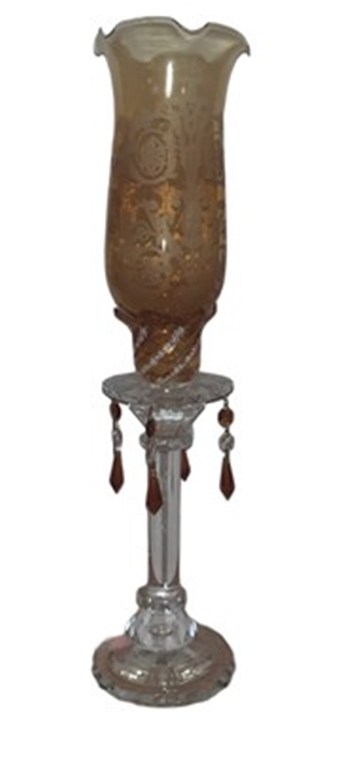 Hera 8613-A Küçük Fanuslu Şamdan Amber