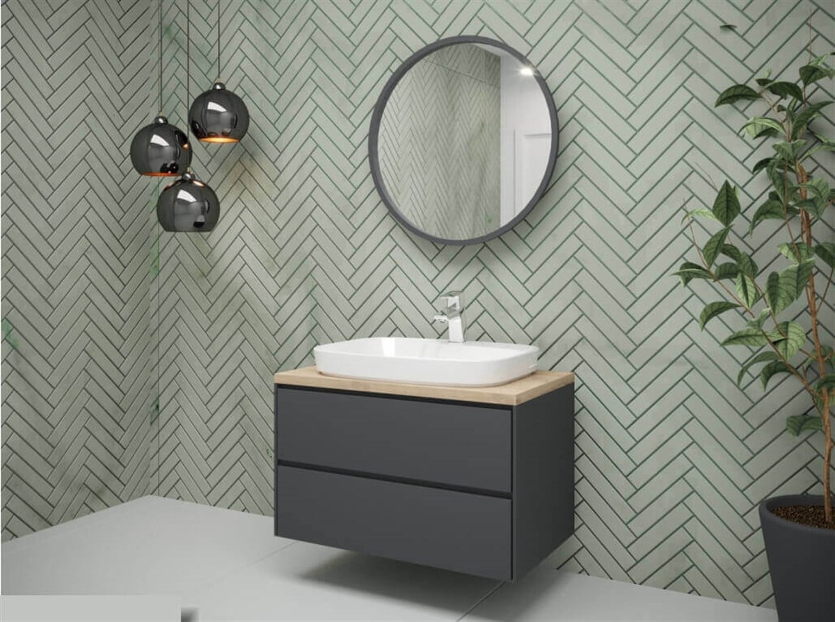 İnnova Bella Antrasit Banyo Dolabı 85 Cm