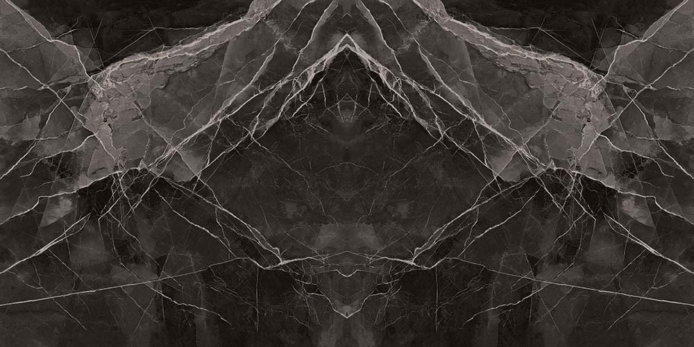 Kütahya Seramik 120x240 Black Calacatta Kristal Book Match Rektifiye Parlak Yer Seramiği