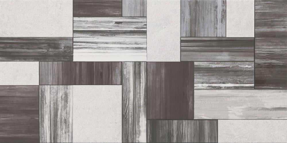 Kütahya Seramik 30x60 Evra Antrasit Beyaz Dekor Duvar Seramiği