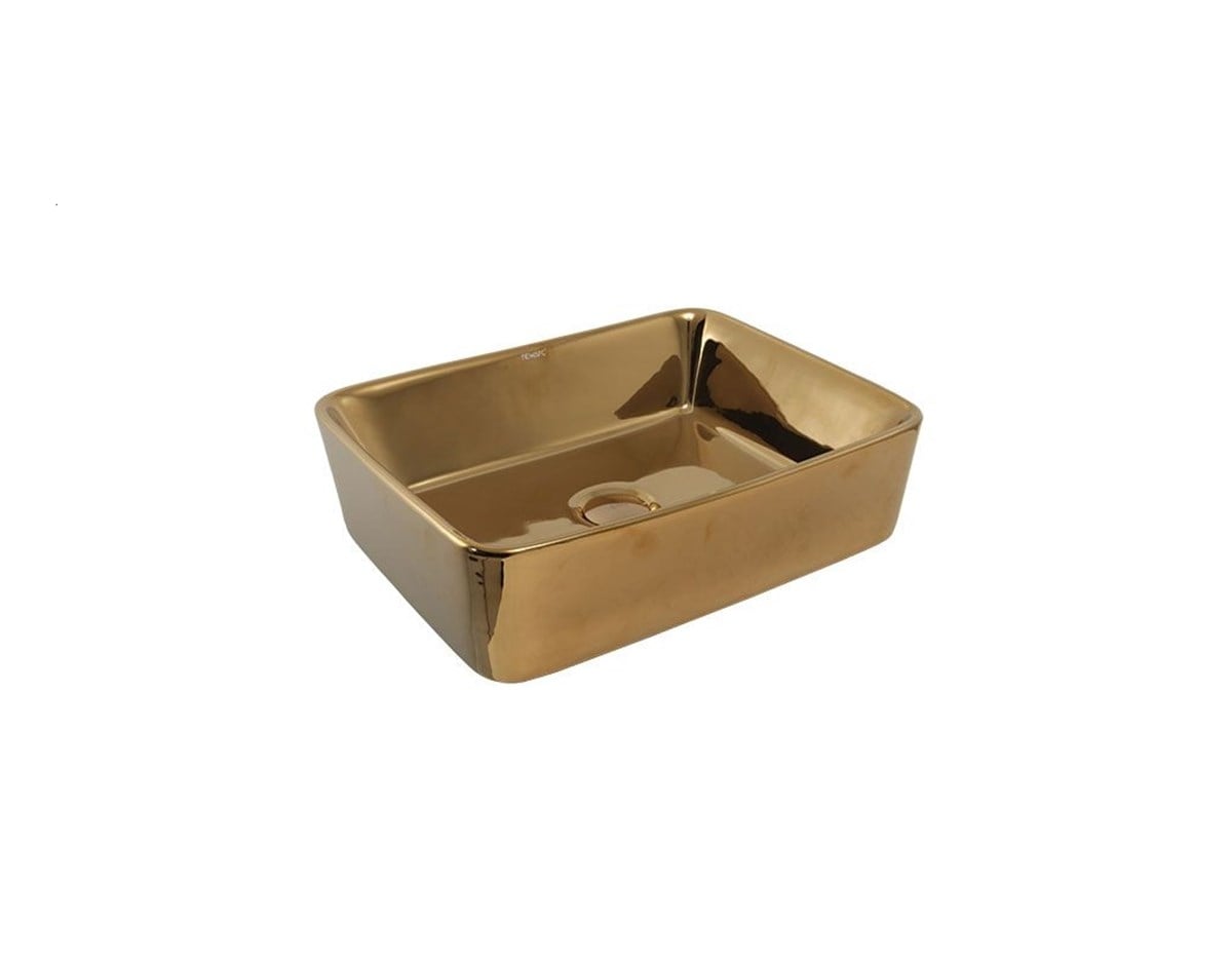 Newarc Silver Köşeli Altın Tezgah Üstü Lavabo Altın 5011G