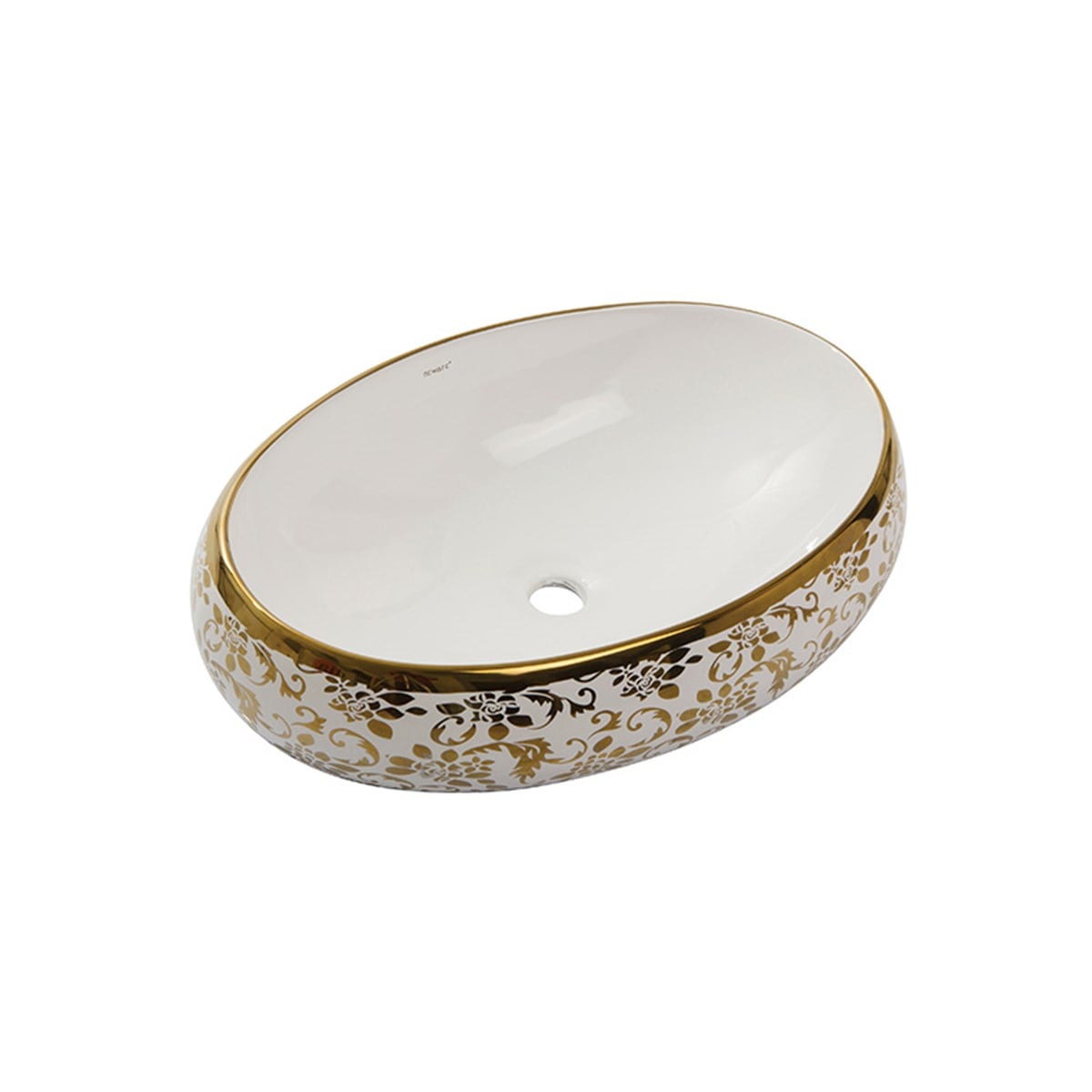 Newarc Tezgah Üstü Altın Lavabo Batarya Delikli 40x90 - 5015Gw
