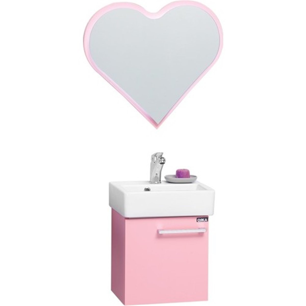 Orka Banyo Minnie Çocuk 38 Cm Pembe Banyo Dolabı