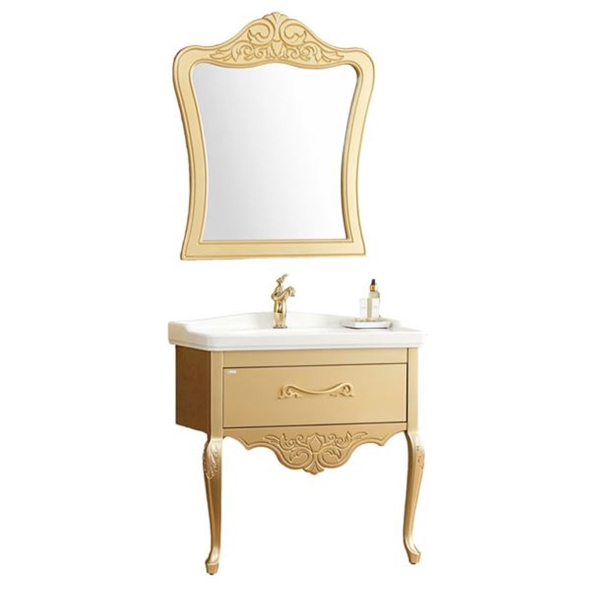 Orka Banyo Versai Altın Banyo Dolabı 105 cm Seramik Lavabo