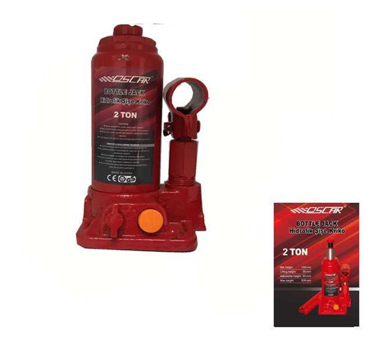 Oscar Oto Kriko Araç Kaldırma Krikosu Şişe Kriko Hidrolik 6 Ton OSN-0803