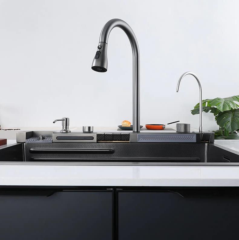 Palazzo Şelale Tasarımlı Çift Bataryalı Akıllı Eviye