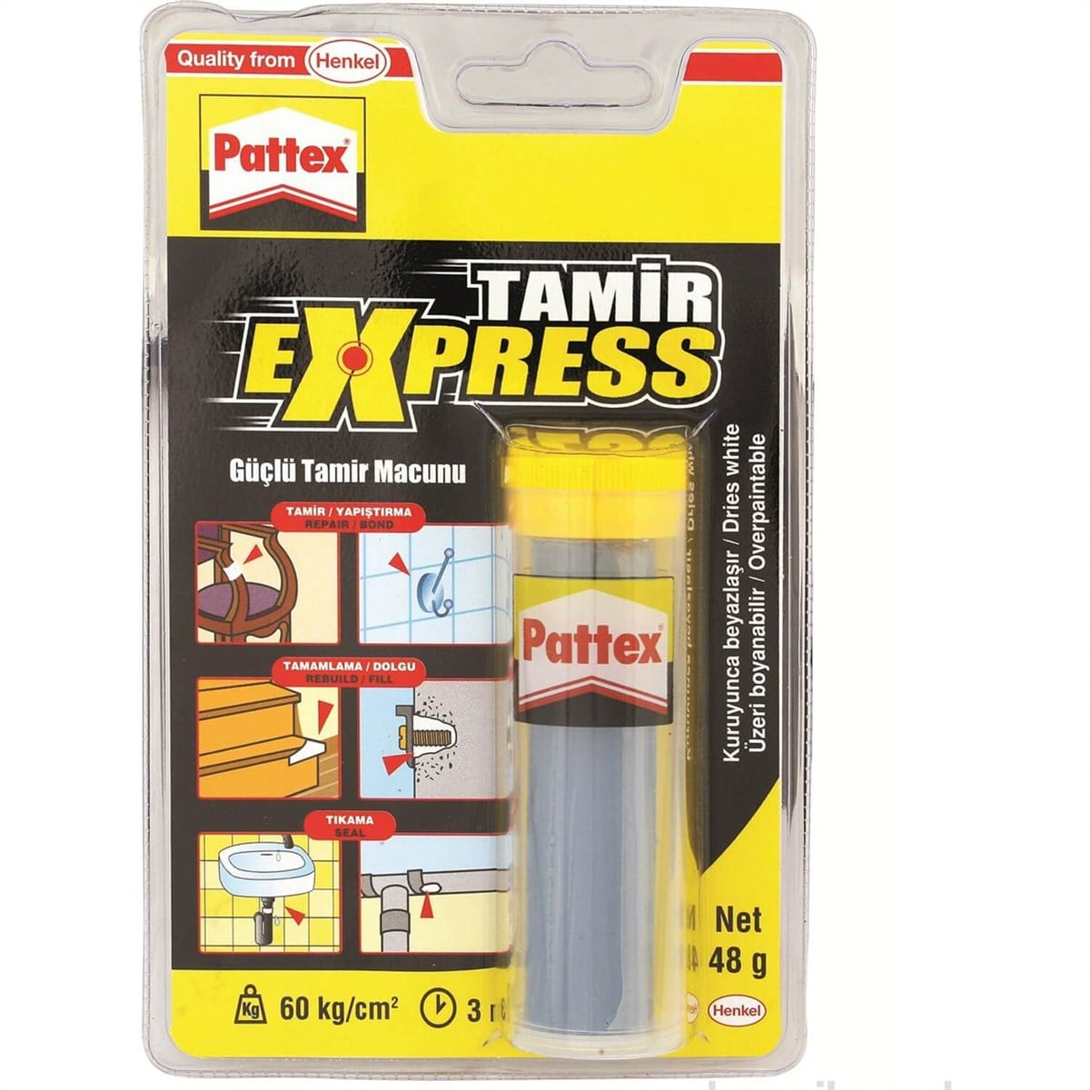 Pattex Tamır Ekspres Epoksi Tamır Macunu 48 Gr.