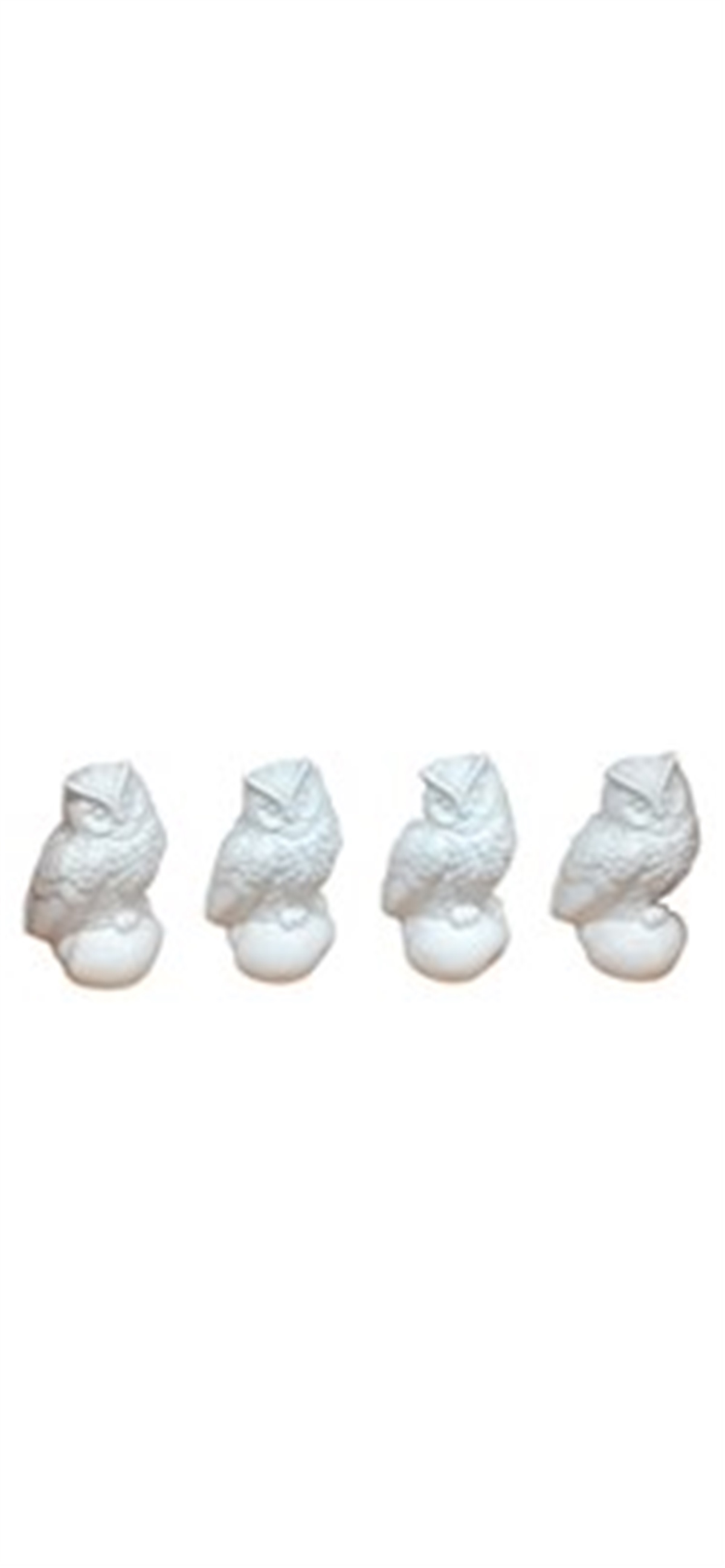 Porio M66-145 4Lü Beyaz Baykuşlu Biblo 13 Cm