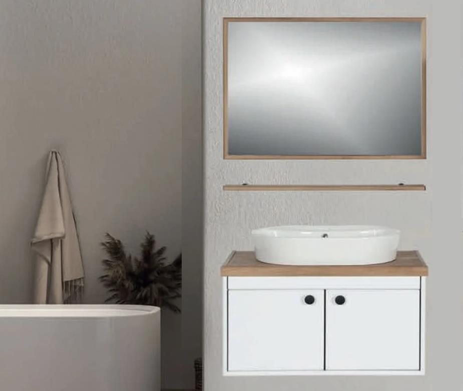 Pvc Banyo Dolabı Cruze Beyaz 80 Cm