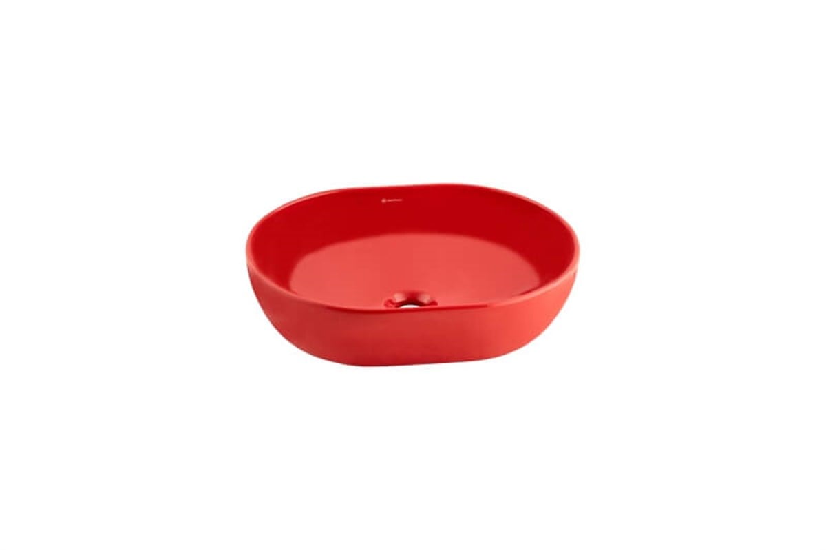 Seramiksan Alto Kırmızı Tezgah Üstü İnce Kenarlı Lavabo A002054