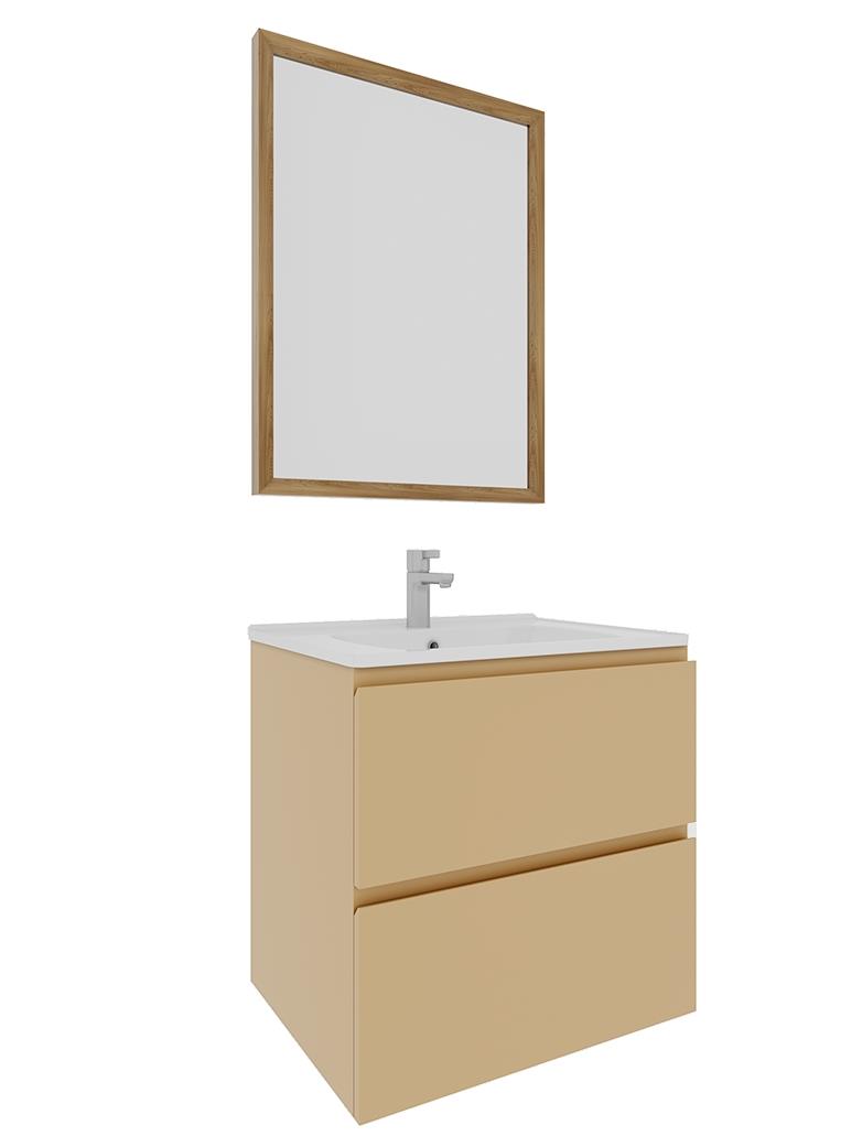 Seramiksan Banyo Dolabı Fresca 80 Cm Soft Bej + Lavabo