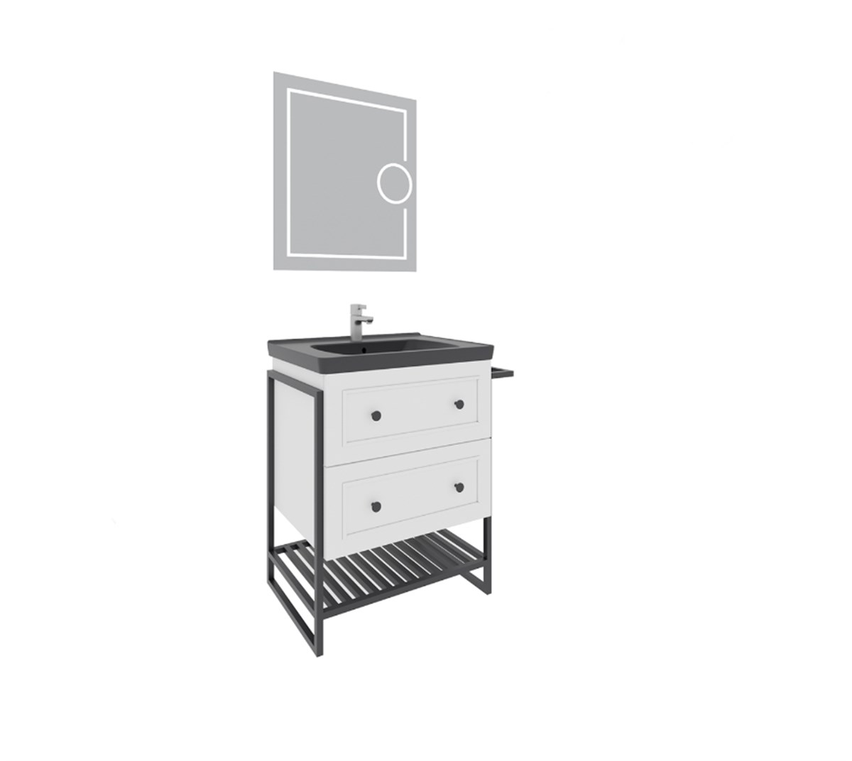Seramiksan Banyo Dolabı Loft 80 Cm Beyaz