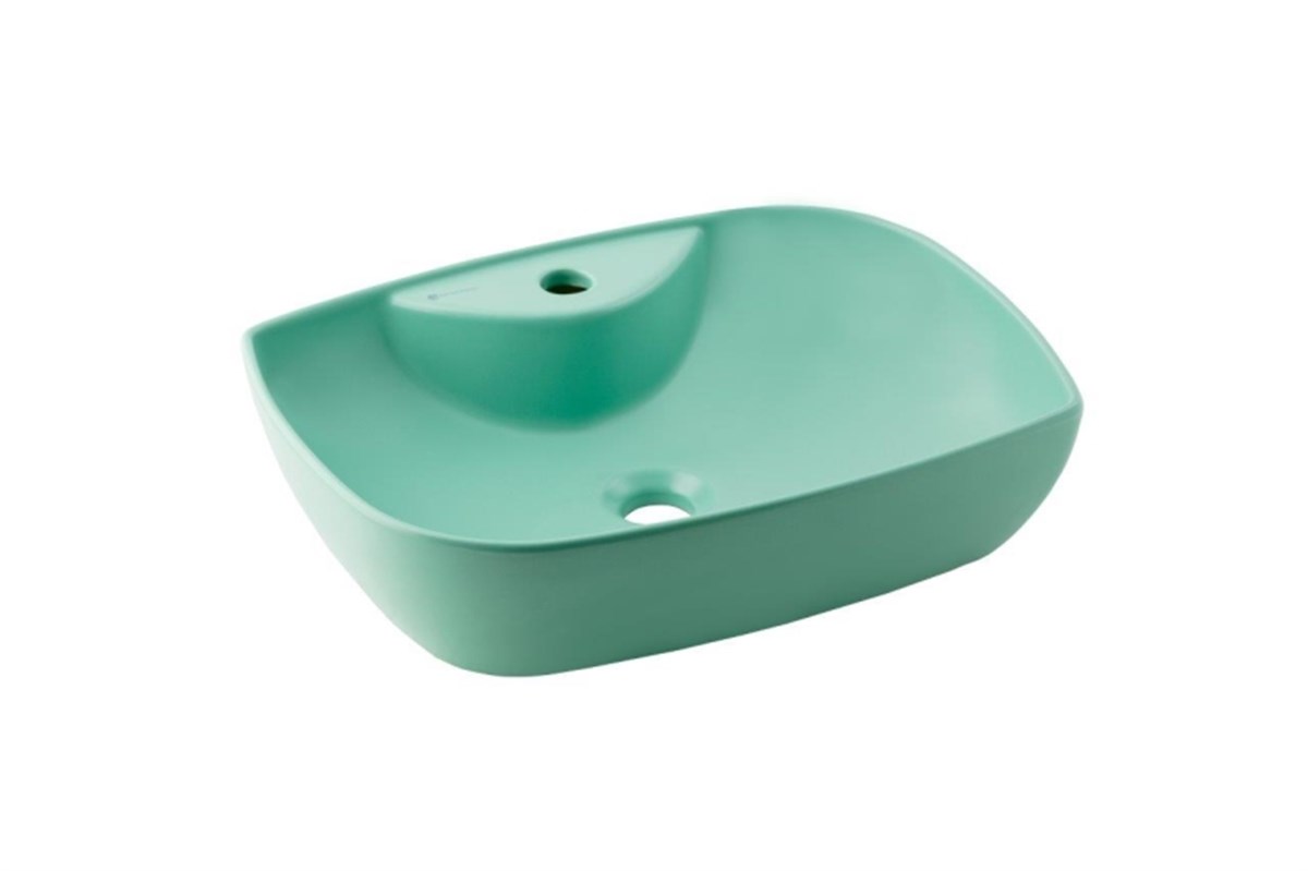 Seramiksan Dies Yeşil Tezgah Üstü Batarya Delikli Lavabo A002165
