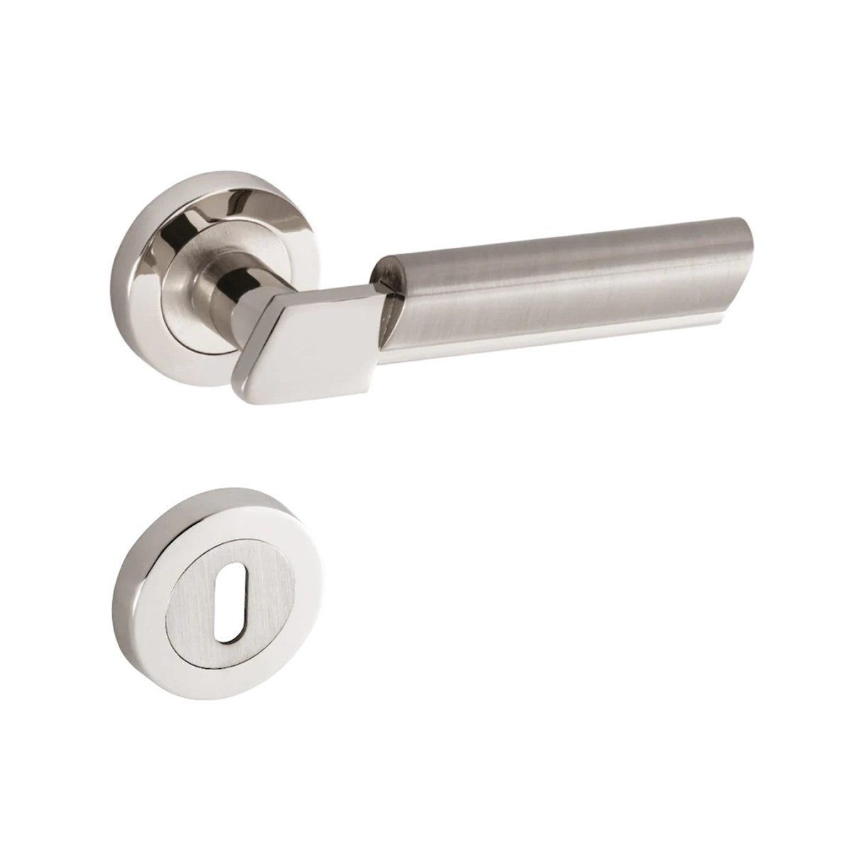 Sofuoğlu Linda Zamak Rozetli Nikel Saten Oda Kapı Kolu