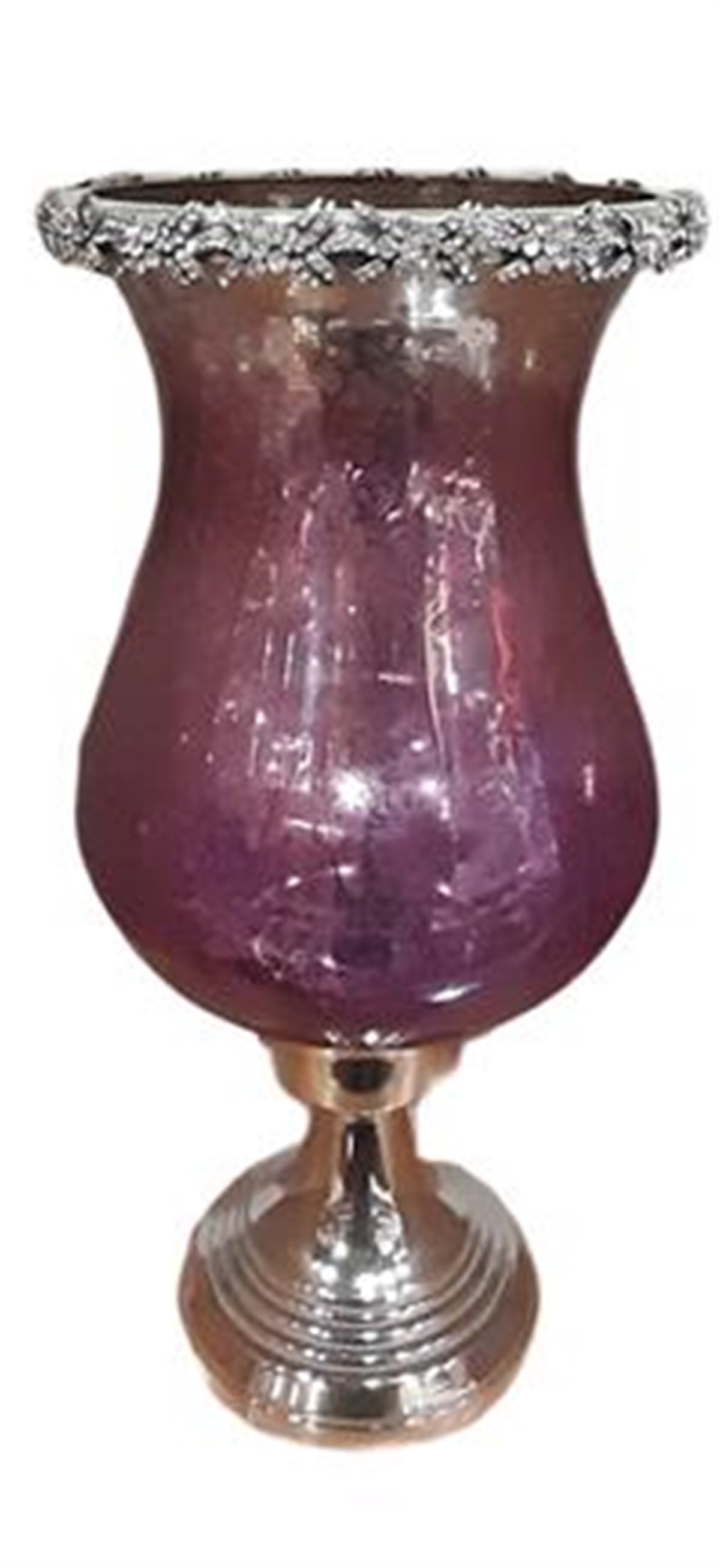 Star Fa 048 Mor Gümüş Ayaklı Büyük Vazo 41 Cm