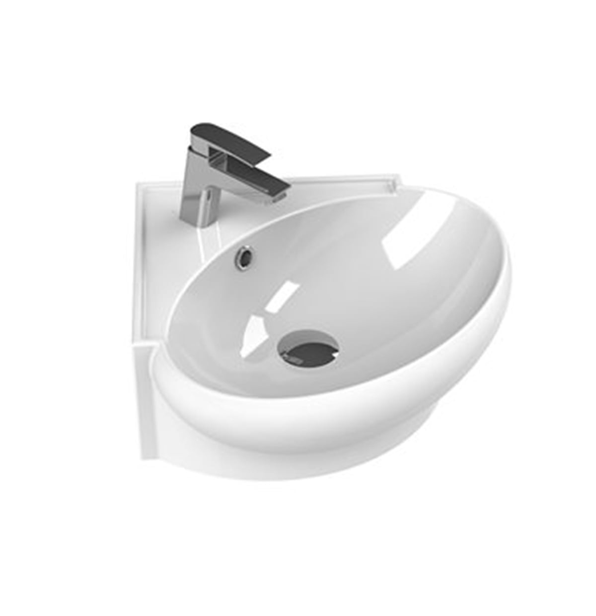 Turkuaz 45X45 Cm Mini Köşe Lavabo 002000