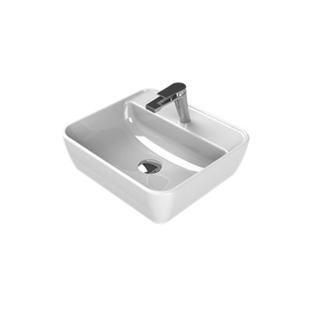 Turkuaz 46X42 Cm One Batarya Delikli Lavabo 076300