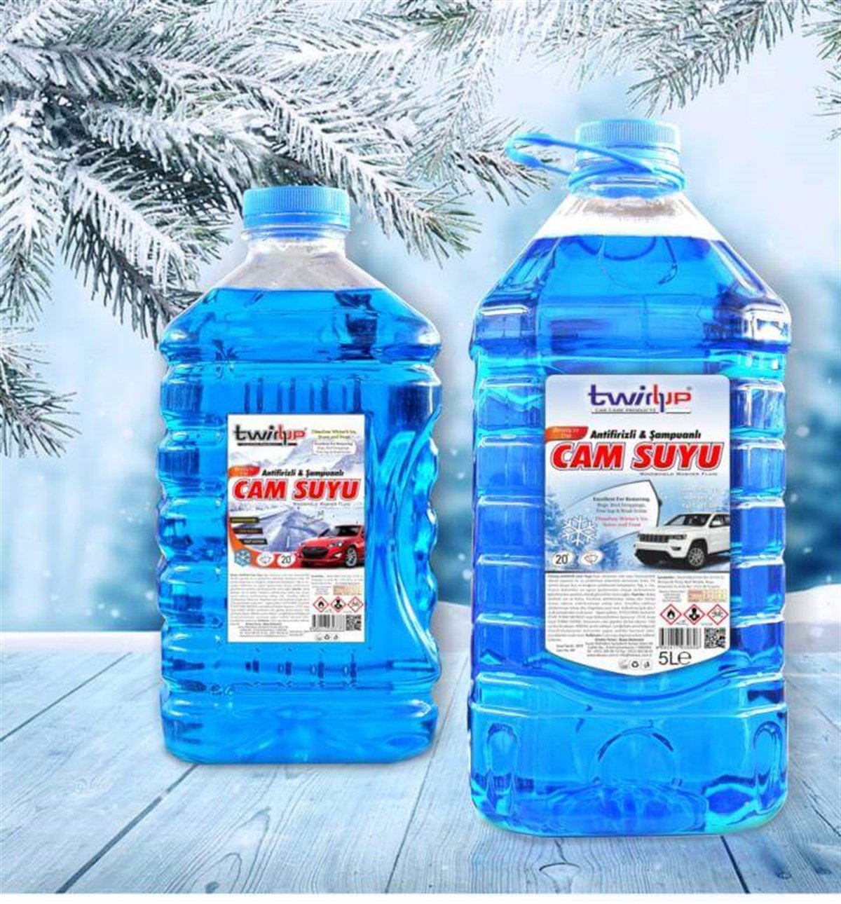 Twinup Antifrizli Şampuanlı Silecek Cam Suyu Eksi 20 Derece 5 Litre