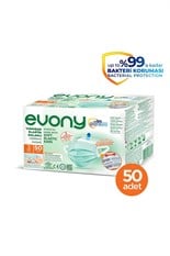 Evony 3 Katlı Yumuşak Elastik Kulaklı 50'li Cerrahi Maske