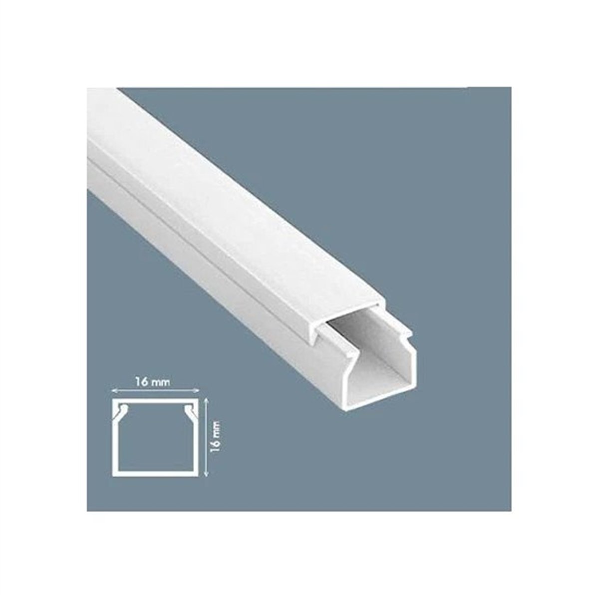 16x16 Kablo Kanalı Yapışkanlı Plastik 1616Y