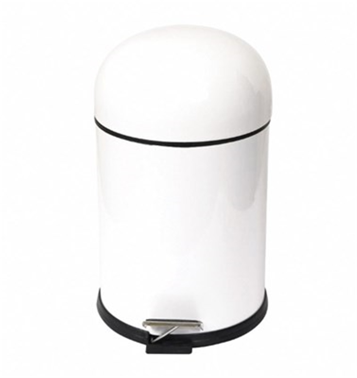 5003B-5 Litre Dome Kapak Pedallı Çöp Kovası Siyah-Beyaz